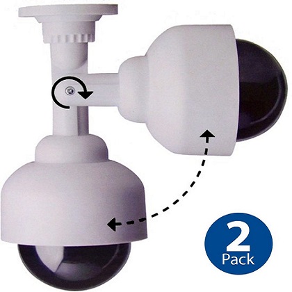 2 Stuks - 360Graden Bewakingscamera Dummy Met LED